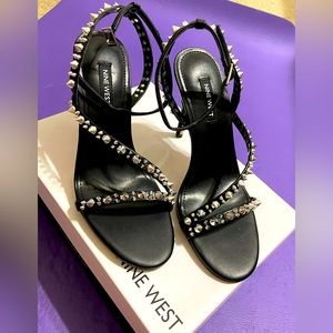 Nine West Women’s Ankle Strap Studded Sandals